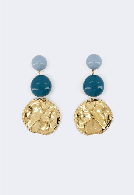 Long Metallic Resin Earrings