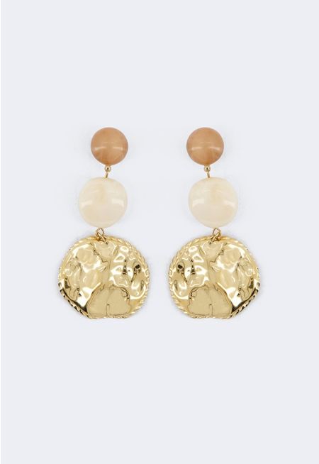 Long Metallic Resin Earrings