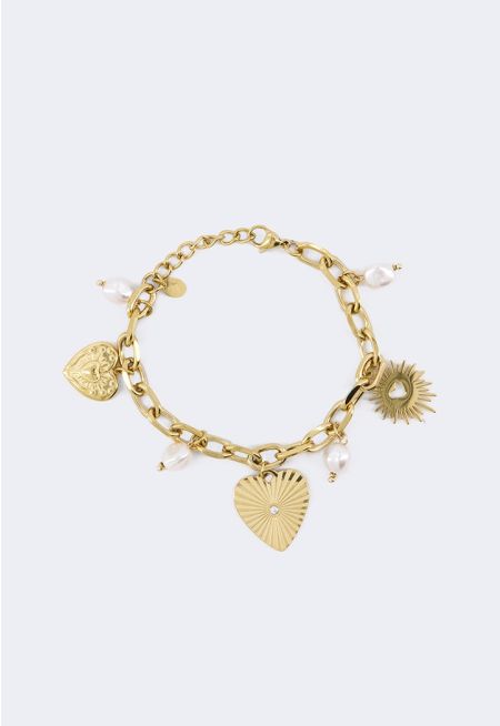 Metallic Charms Bracelet