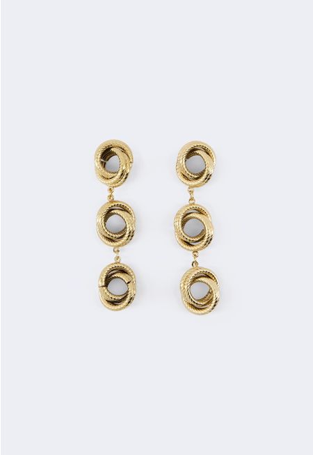 Metallic Knot Drop Earrings