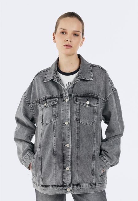 Drop Shoulder Denim Jacket