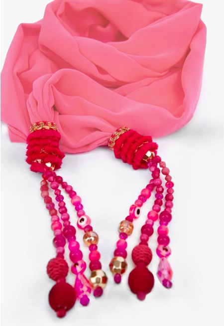 Exotic Solid Beaded Scarf