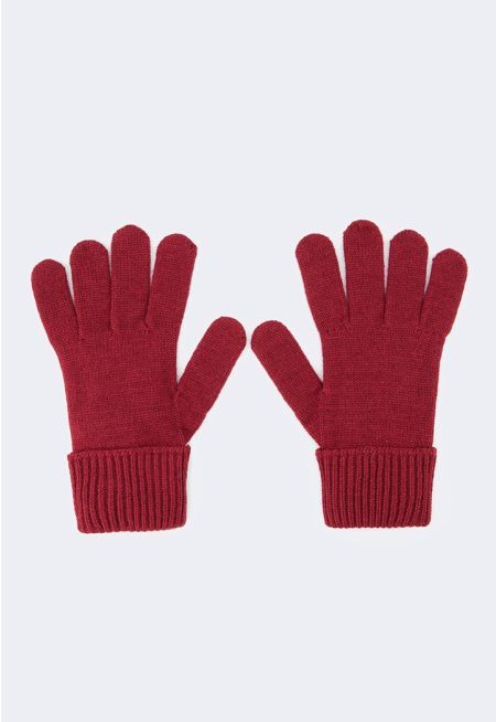Ribbed Monogram Gloves