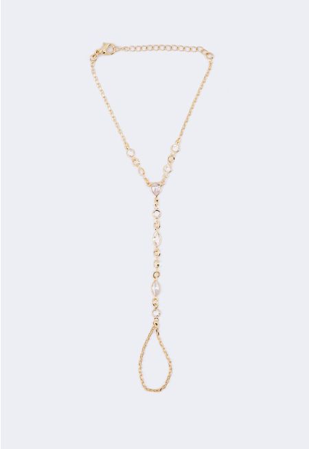 Rhinestones Embellished Hand Chain