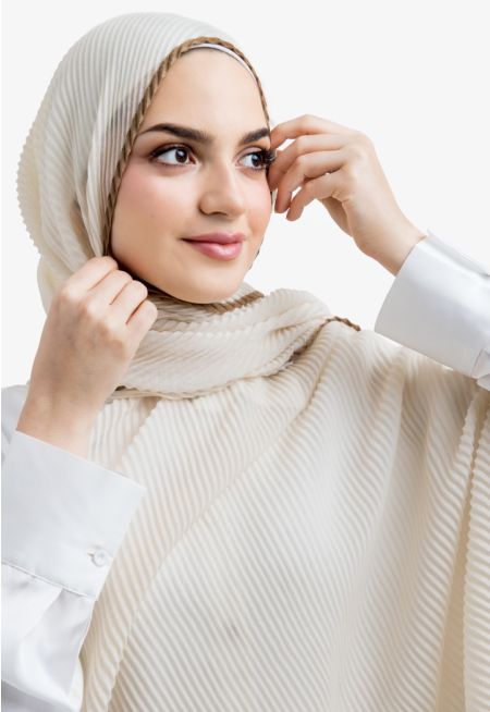 Two Toned Electric Pleated Hijab
