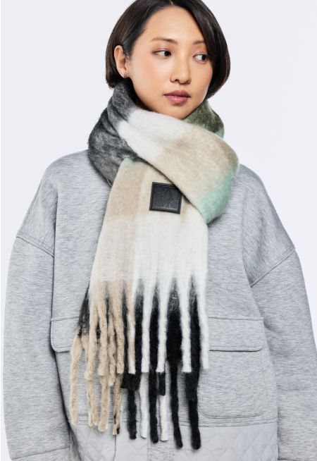 Checkered Wool Scarf