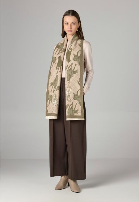 Horse Print Pashmina Scarf