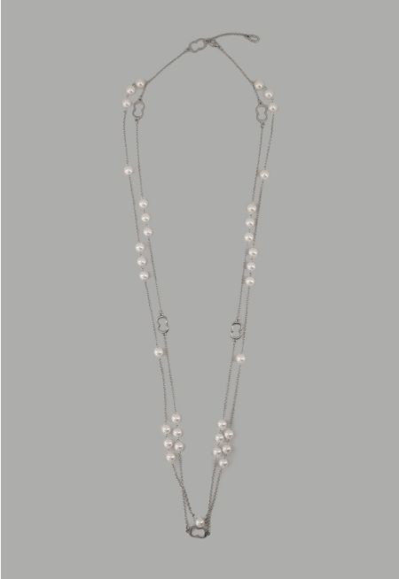 Monogram Faux Pearls Necklace