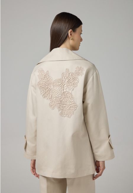 Solid Notched Collar Jacket