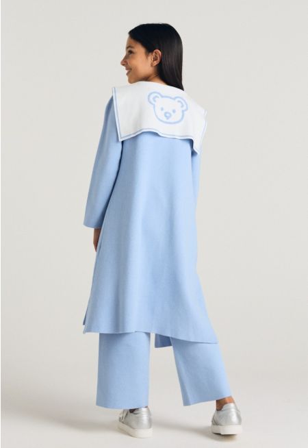 Embossed Shoulder Knitted Gilet