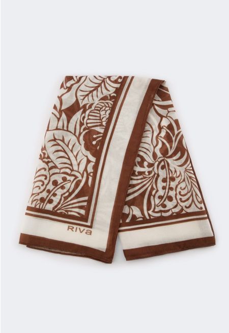 Contrast Floral Scarf