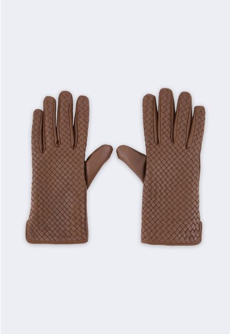 Quilted Genuine Leather Gloves
