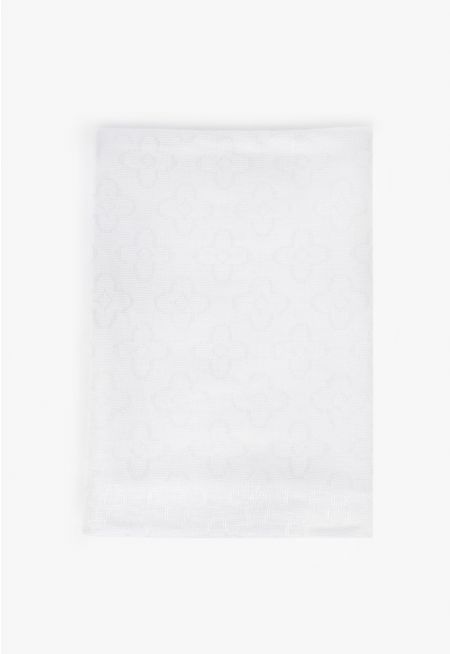 Solid Floral Patterned Hijab