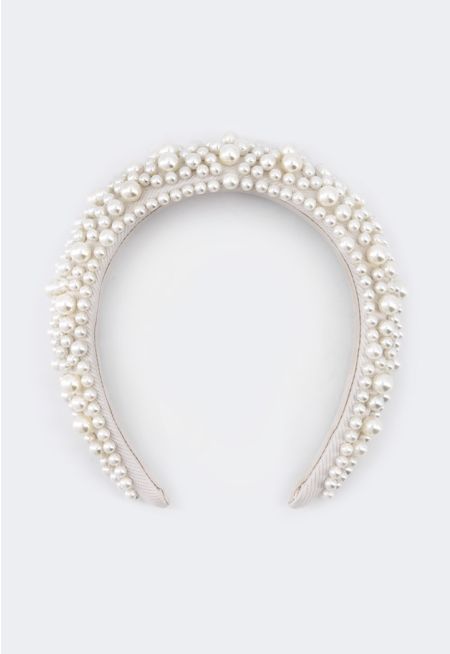 Faux Pearls Embellished Headband