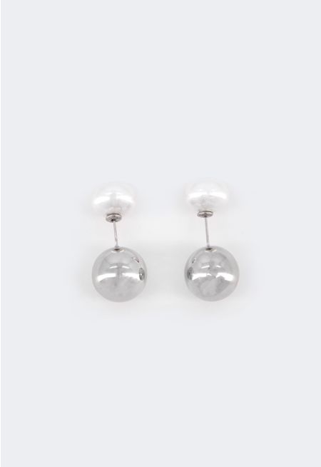 Contrast Round Earrings