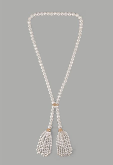 Faux Pearls Tussles Necklace