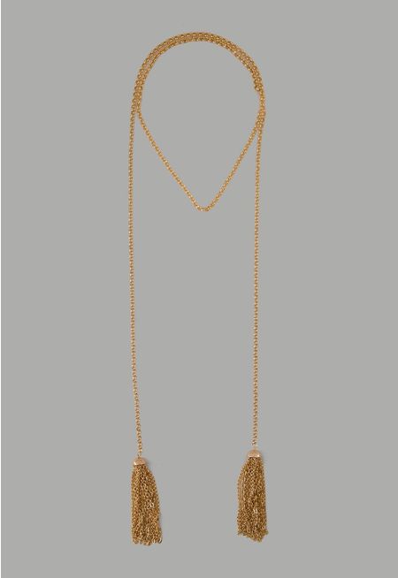 Wrap Chain Tussle Necklace