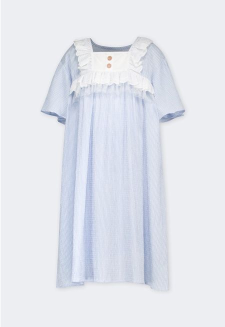 Two Toned Short Sleeved Night Dress