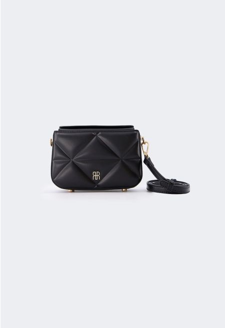 Solid Quilted Crossbody Bag