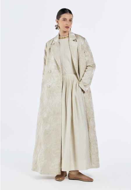 Floral Jacquard Lurex Abaya- Ramadan Style