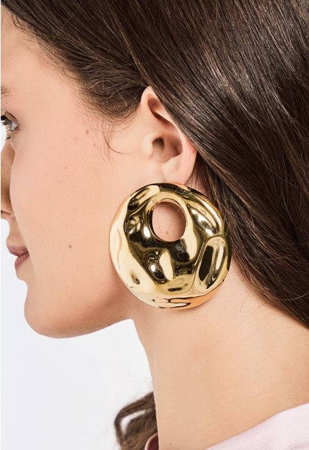 Metallic Round Earrings