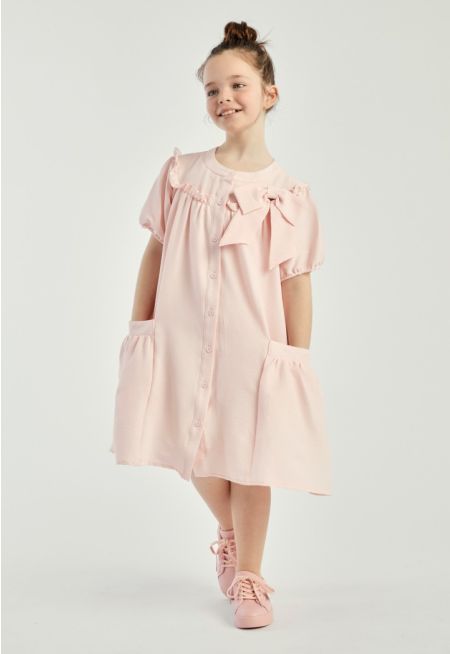 Bow Brooch Summer Dress