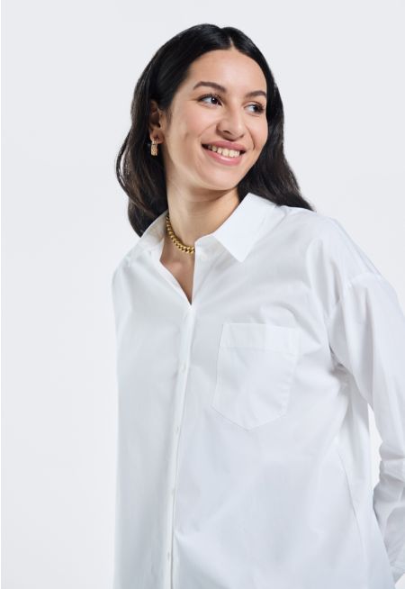 Drop Shoulder Solid Shirt