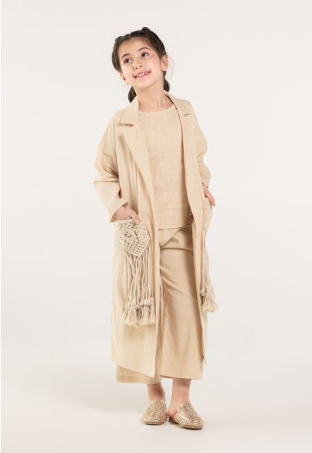 Solid Macrame Twisted Fringe Set (3 Pcs)