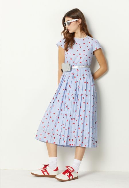 Checkered Pleated Dress