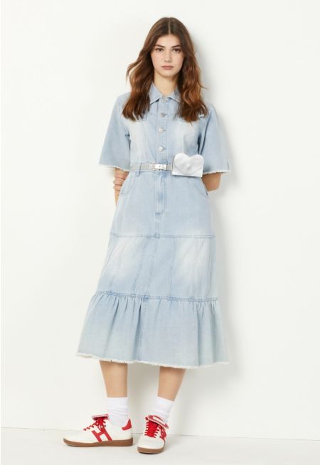 Shirt Collar Denim Dress