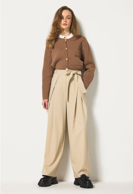 Belted Wide Leg Trousers
