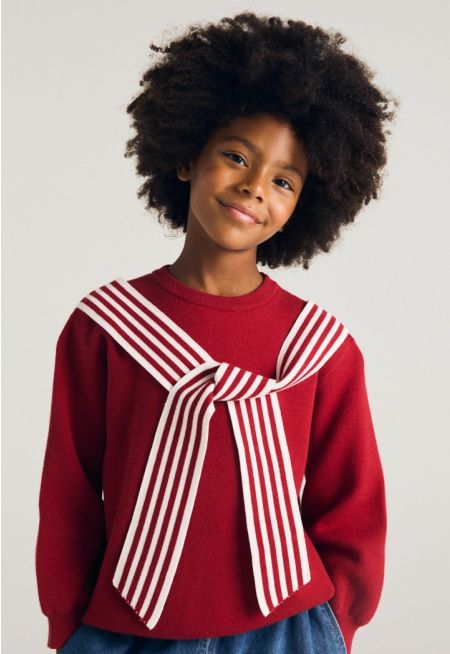 Striped Straps Knitted Sweater