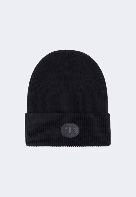 Ribbed Monogram Beanie