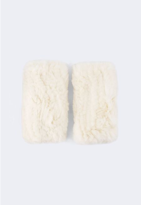 Solid Rabbit Hair Gloves