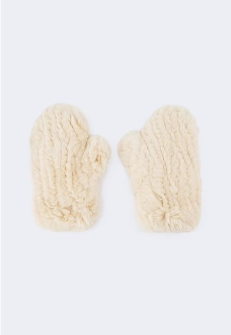 Rabbir Hair Mittens
