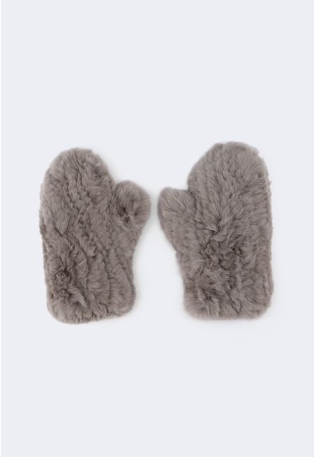 Rabbir Hair Mittens