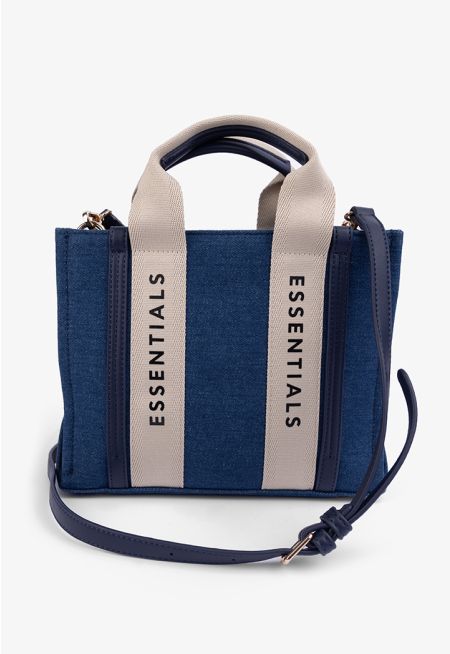 Knitted Denim Crossbody Bag