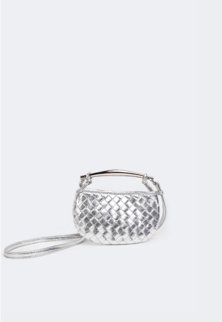 Solid Intricate Crossbody Bag