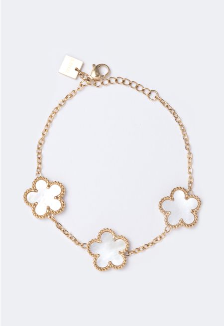 Floral Charms Embellished Bracelet