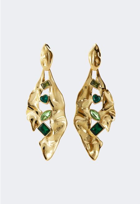 Tulip Drop Hammered Earrings