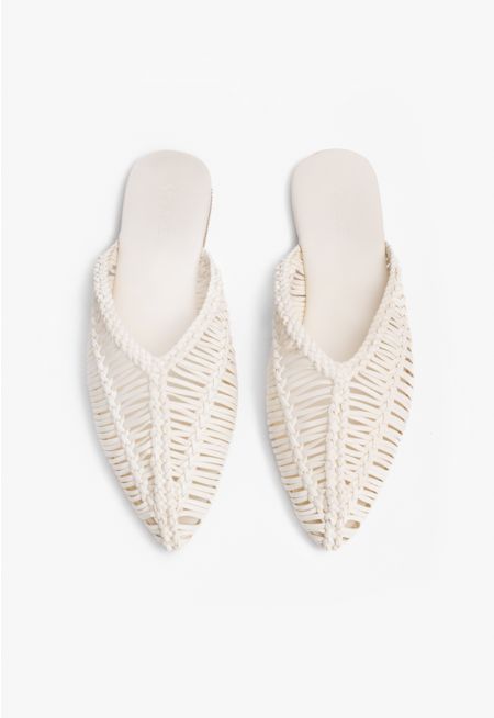 Braided Woven Flat Mules
