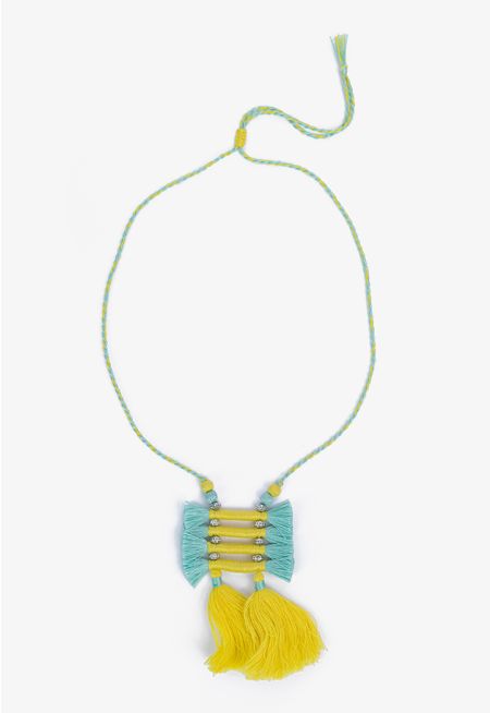 Vibrant Thread Tassels Necklace