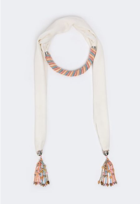 Beaded Chiffon Scarf