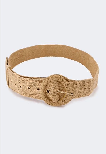 Solid Faux Straw Belt