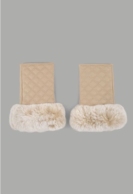 Cropped Rabbit Hair Gloves