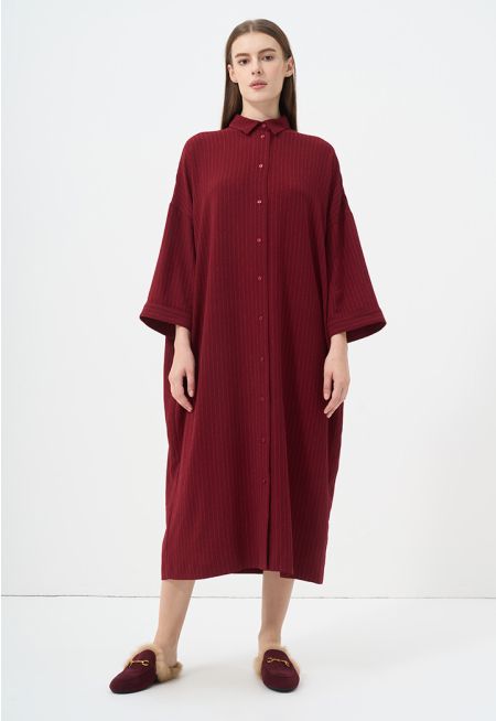 Long Sleeve Basic Shirt Dress
