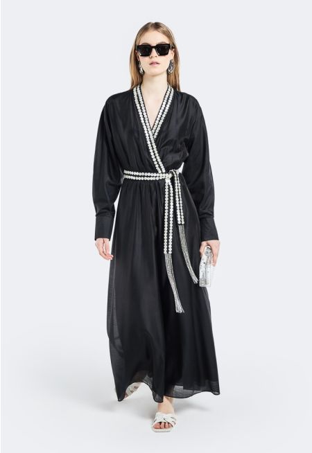 Mother of Pearl Button Embellished Dress