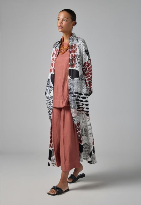 Long Sleeve Belted Shirt Dress