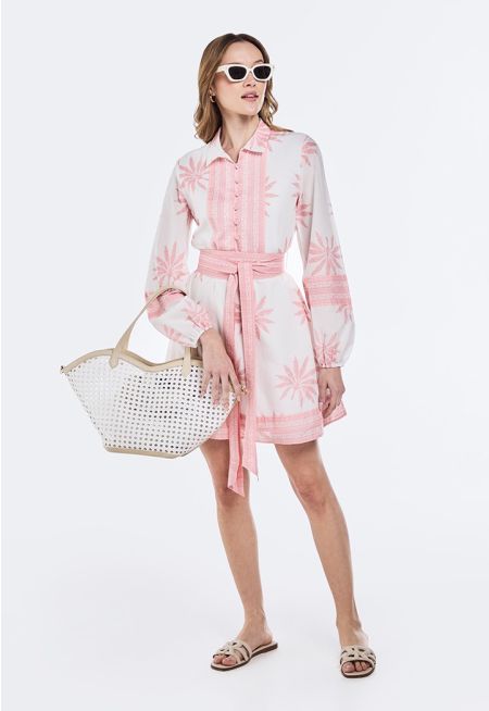 Printed Belted Dress