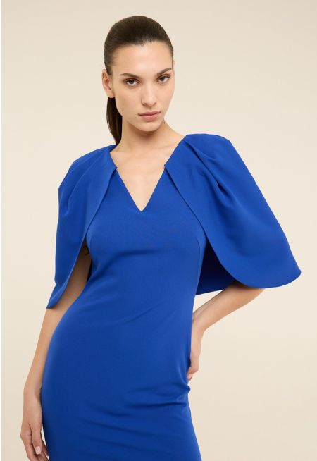 High-Low Cape Gown Dress